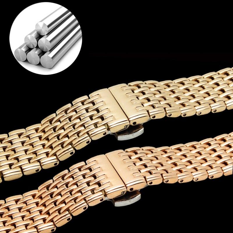 Ультратонкий ремешок для часов из нержавеющей стали 13, 18, 20, 22 мм, металлический ремешок, замена для L4.821 Seris, аксессуары для механических часов для мужчин и женщин