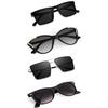 Sheomy Unisex Combo Offer Pack of 4 Shades Glasses Pathan Sunglasses Rectangle Retro Vintage Narrow Women::Men , MKN-059