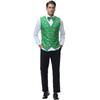 Oktoberfest Men's Waiter Vest Clothing Cos Suit, Green Printed Wine Party Men's Vest