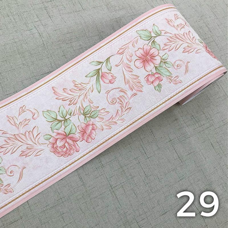 5M ПВХ самоклеящиеся наклейки на плинтус, цветочные наклейки на талию, водонепроницаемые 3D настенные бордюры для ванной комнаты, декор