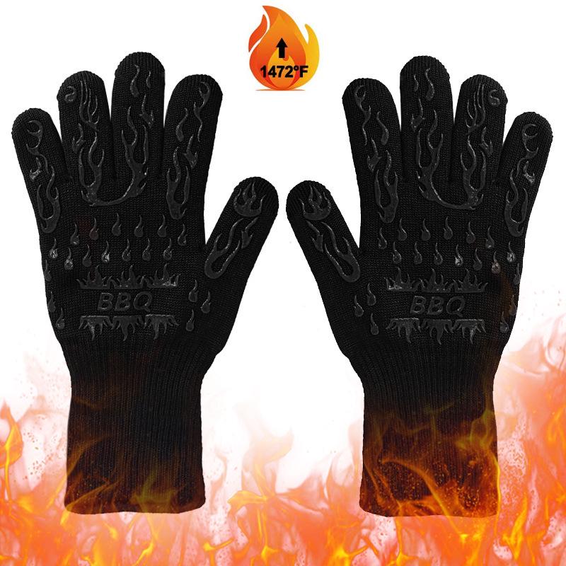 Heat-Resistant BBQ Gloves - Anti-Scald & Insulated for Oven, Grill, and Microwave Use