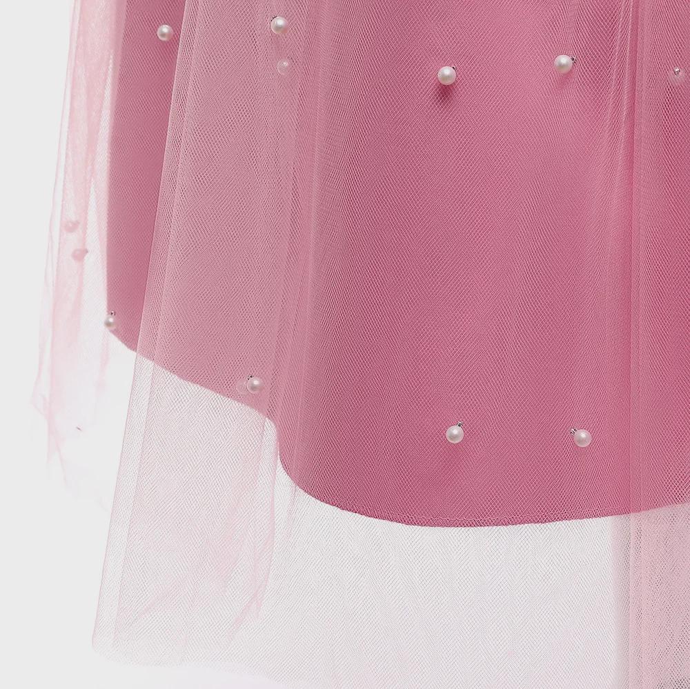 Модное платье для девочек с сетчатым бантом и рукавами-крылышками