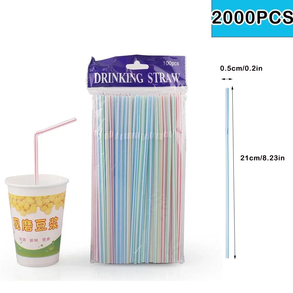 100-10000PC Disposable Colored Plastic Flexible Straws,Hawaiian Straw For Drinking Cocktail wedding,birthday Party,beach,supplie