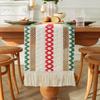 Vintage Cotton Linen Table Runner with Tassel Fringe – Light Luxury for Coffee Tables, Dining Tables, TV Stands, Chests, Shoe Cabinets, or Sideboards.