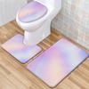 Colorful Gradual Change Toilet Floor Mat Three-Piece Bathroom 3-Piece Carpet Door Mat