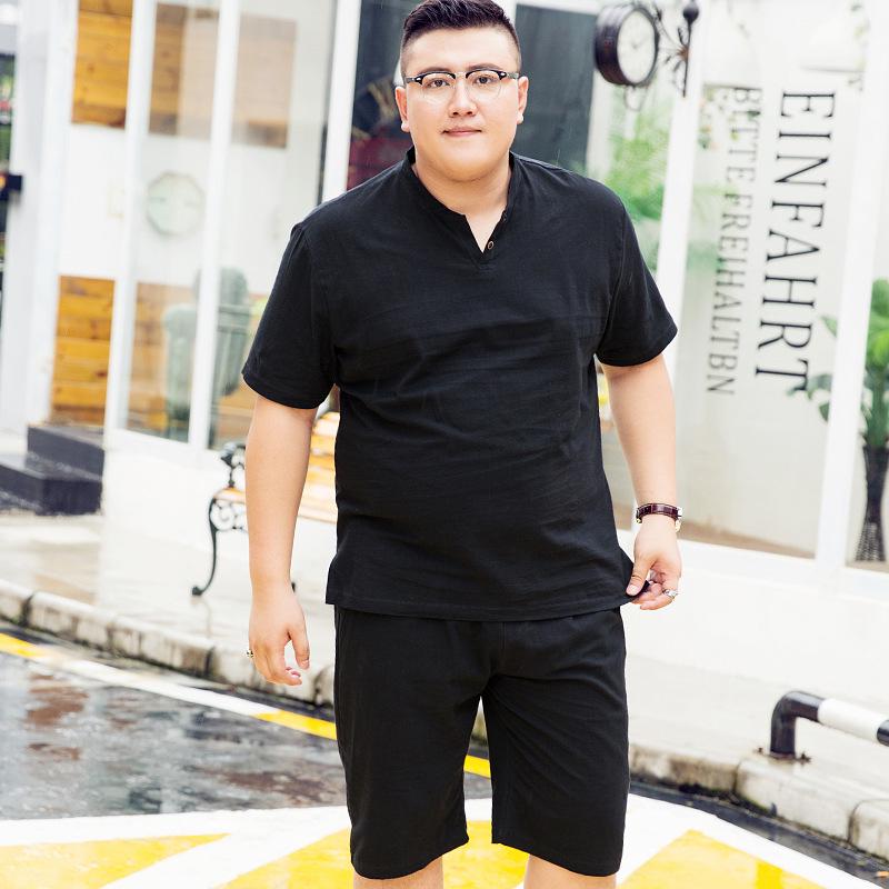 Летний Костюм Мужской Полный Супер Большой Костюм Двухсекционный Плюс Удобрение Для Спортивной Одежды