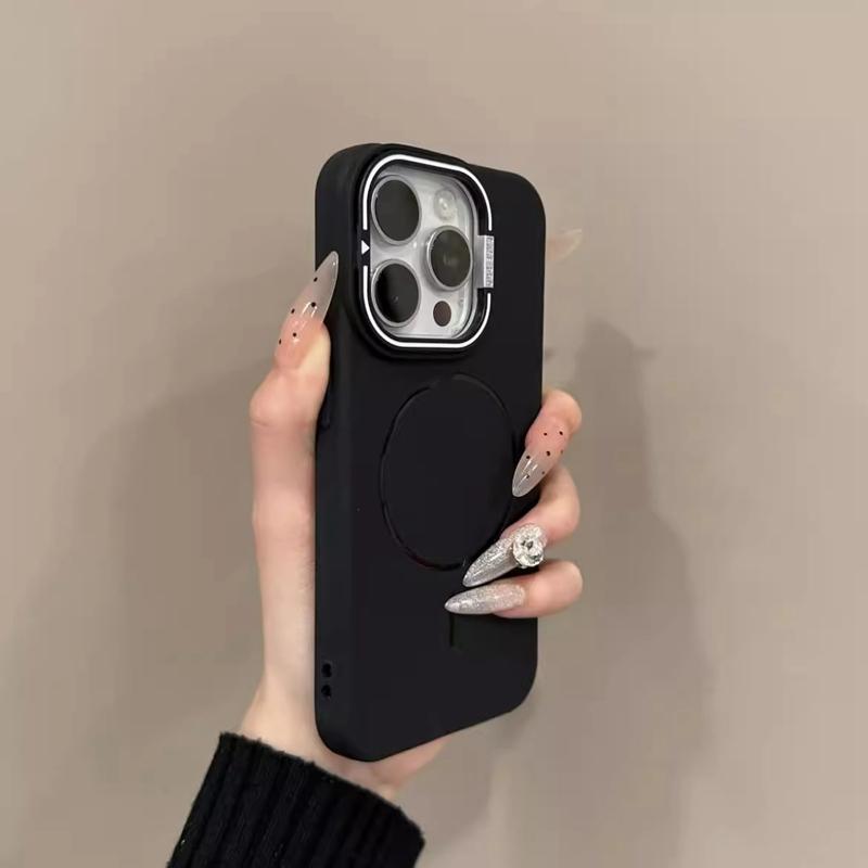 Magsafe Wireless With Holder Phone Case For iPhone 11 12 13 14 15 16 Pro Max Plus Magnetic Bracket Bumper Cases Cover