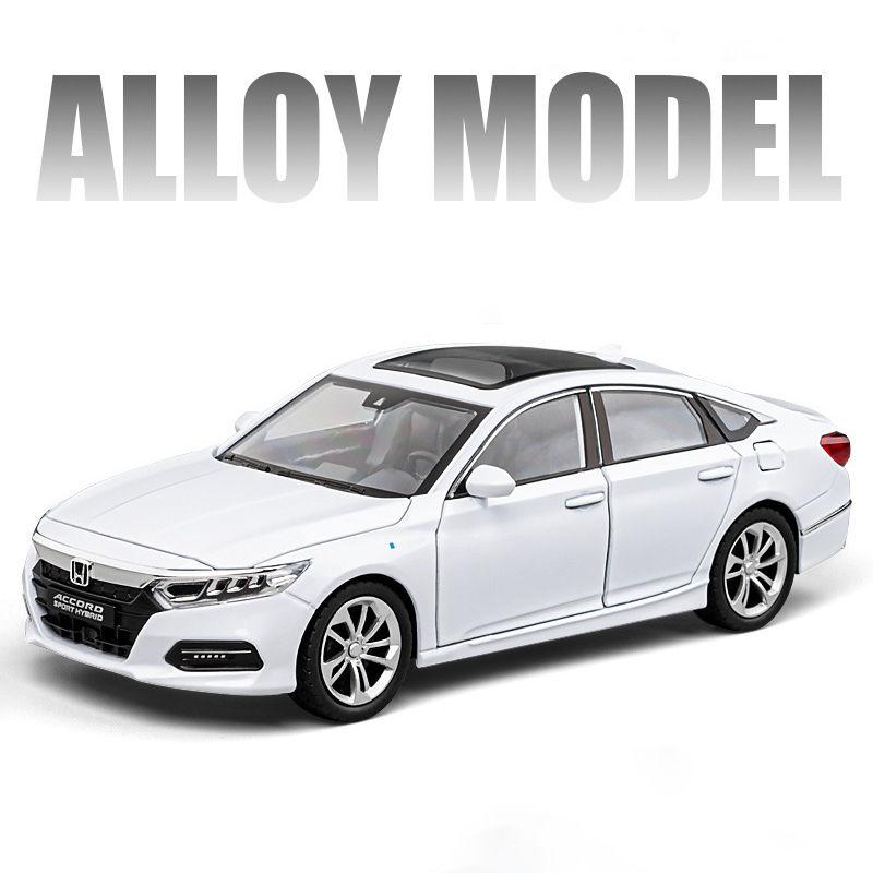 1:24 HONDA Accord Alloy Car Model Diecasts & Toy Vehicles Metal Car Model Simulation Collection Sound and Light Childrens Gifts ajl256