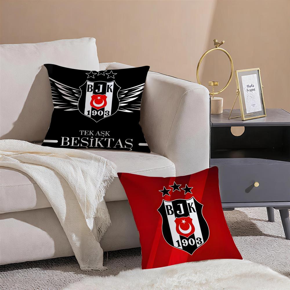 Логотип спортивной команды BBesiktas BJK Наволочка для подушки Короткий плюш Невидимая молния Комната Диван Наволочка