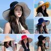 Anti-UV Beach Cap Big Brim Sun Hat Spring Summer Bucket Hat  Women Men