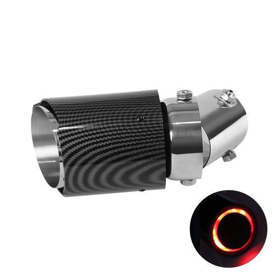 Polished Car Exhaust Pipe Muffle Blue Red LED Glowing Long Lasting Auto Exhaust Tip Muffler Replacement