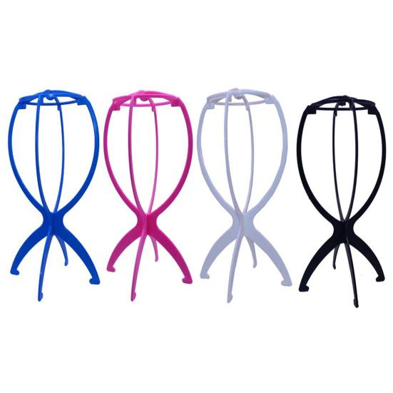 Plastic Wig Stand Collapsible Easy Assembly Portable Travel Wig Head Hairpieces Headgear Hair Styling Drying Display Holder