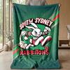 South Sydney Rabbitohs Flannel Fleece Blanket Cozy Warm Throw Blanket For Couch Bed Travel All Season Use
