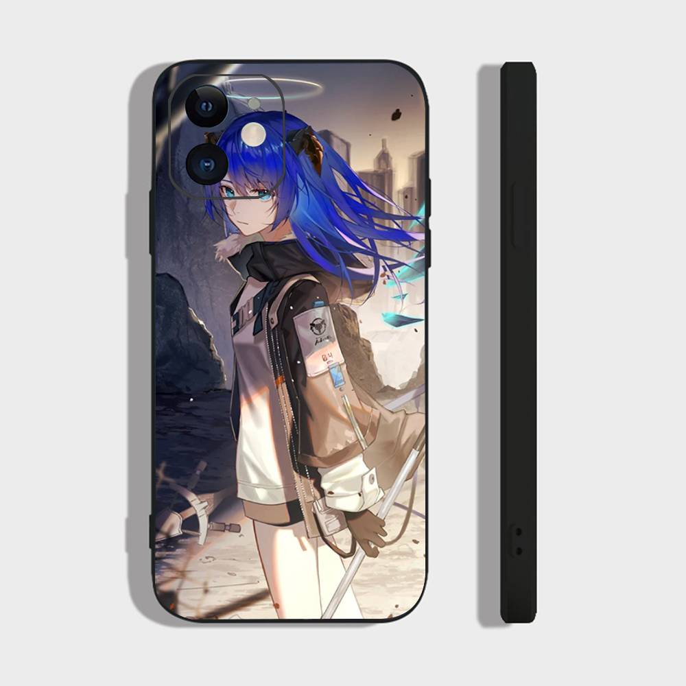Mostima Чехол для телефона с анимацией из игры A-Arknights Для IPhone 17 Air 16 15 14 13 Pro Max 11 12 Черный силиконовый чехол