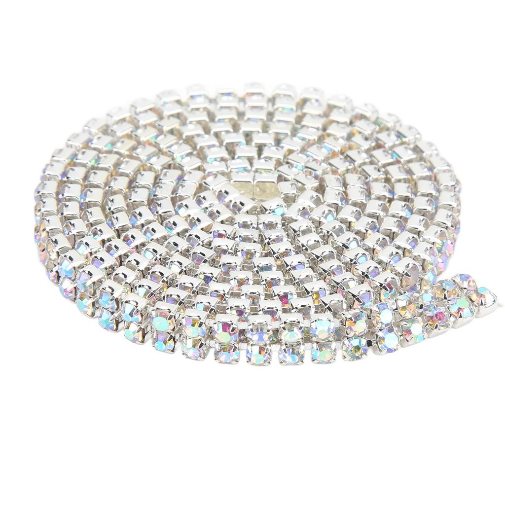 1 Yard 2 Rows Close Rhinestone Chain High Gloss 90cm Length AB Rhinestone Chain for DIY Jewelry