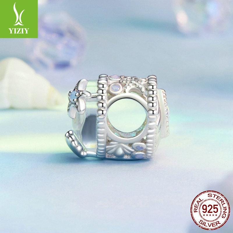 Crystal Clear Dream Ocean Diy Bracelet Beaded, Starfish Shell S925 Silver Beads Loose Beads