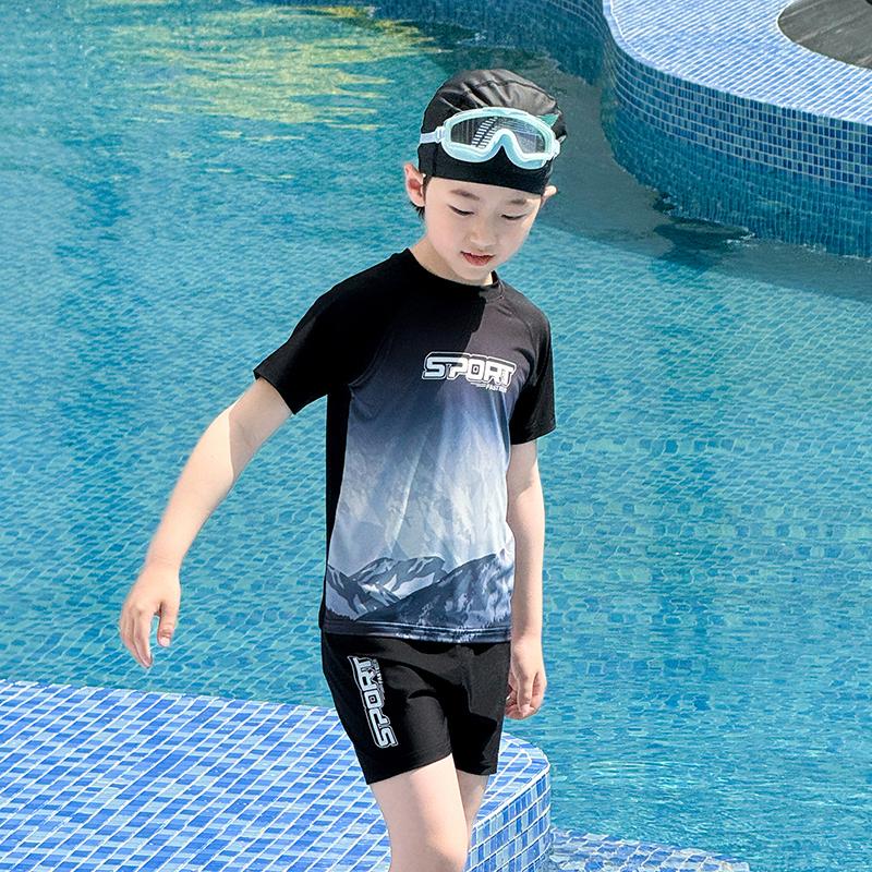 Children's Summer Short-Sleeved Split Swimsuit for Boys