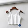 Sexy Women Sleeveless Summer Crop Top Cotton Knitted Short U Collar Bar