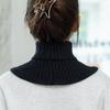 Solid Color Wraps Knitted Bib Warm Scarf Wool Scarf Simple Turtleneck Fake Collar  Autumn Winter