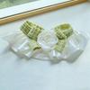 Elegant Rose Flower Ruffled Pet Collar Adjustable Plaid Fabric Neck Decoration For Kitten Small Cats Small Dogs Photo Costume