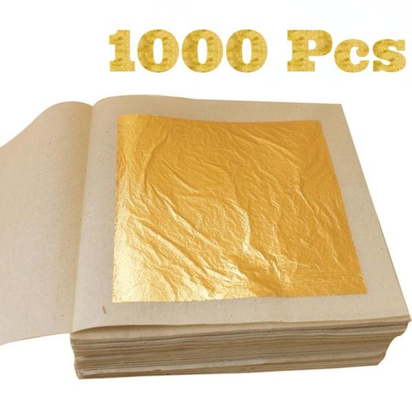 100 листов имитация сусального золота, листовая фольга, золото для художественных промыслов, дизайн, позолота, обрамление, лом