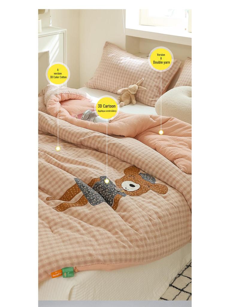 Class A Cotton Cartoon Kids' Quilt - Pure Cotton Double Yarn Corn Fiber Core, Thick & Warm for Winter