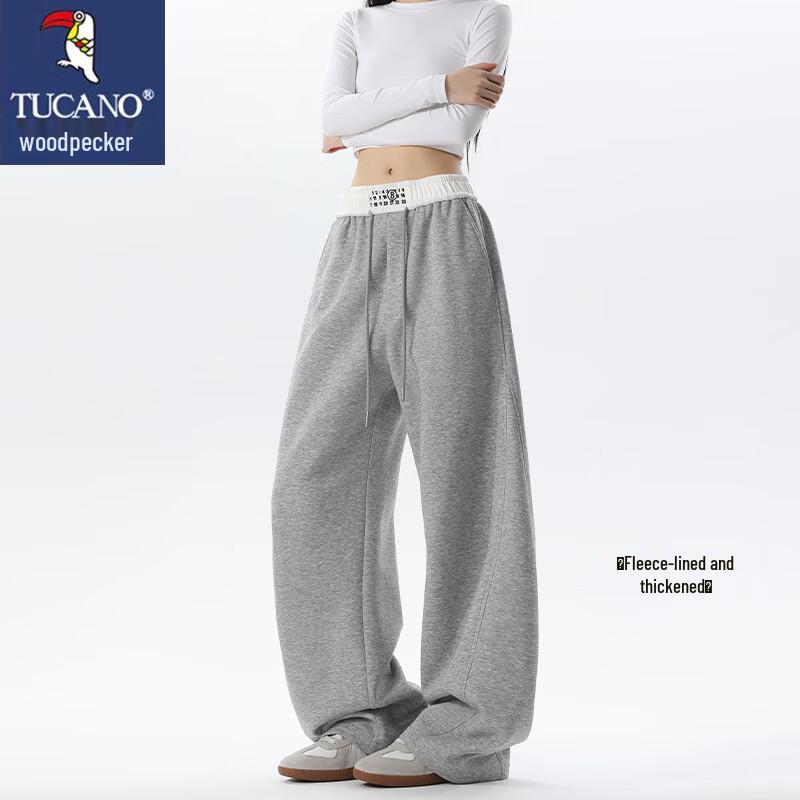TUCANO Women's Fleece-Lined Colorblock Wide-Leg Sweatpants