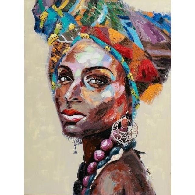 Abstract African Girl Canvas Painting Graffiti Art Posters and Prints Wall Art Pictures for Living Room Wall Decoration Cuadros