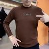 Трендовая мода весна осень новые мужские с круглым вырезом и бриллиантами High Street роскошные повседневные универсальные узкие свитера с длинным рукавом футболки топы