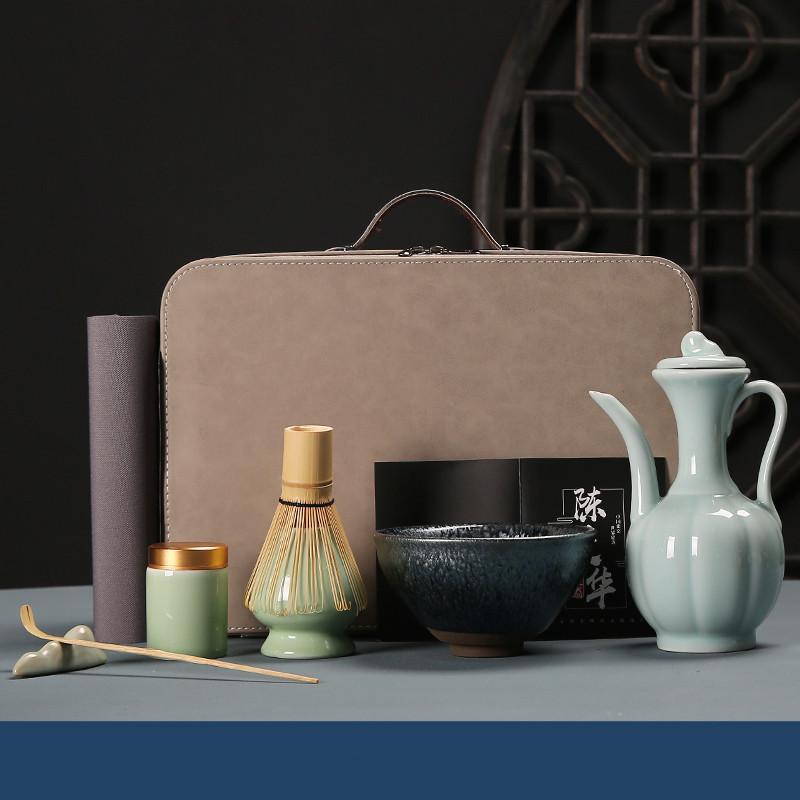 7 шт./набор ручной работы для дома, легко чистящийся чайный набор матча, подставка для инструментов, миска, венчик, совок, подарочные церемониальные традиционные японские чайные сервизы
