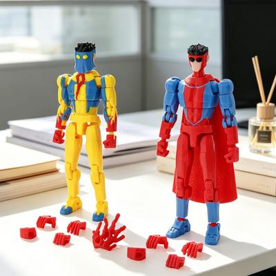 3D-печатная фигурка персонажа мультфильма с аксессуарами Подвижная модель персонажа мультфильма Движущиеся суставы Фигурка Декорация Коллекционный подарок для любителей анимации