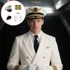 Flight Captain Outfits Captain Hat Uniform Epaulettes Neck Tie Halloween Stewardess Costume Flight Attendant Cosplay Set