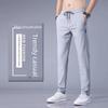 Мужские повседневные брюки из ледяного шелка в корейском стиле, большого размера, модные трендовые прямые