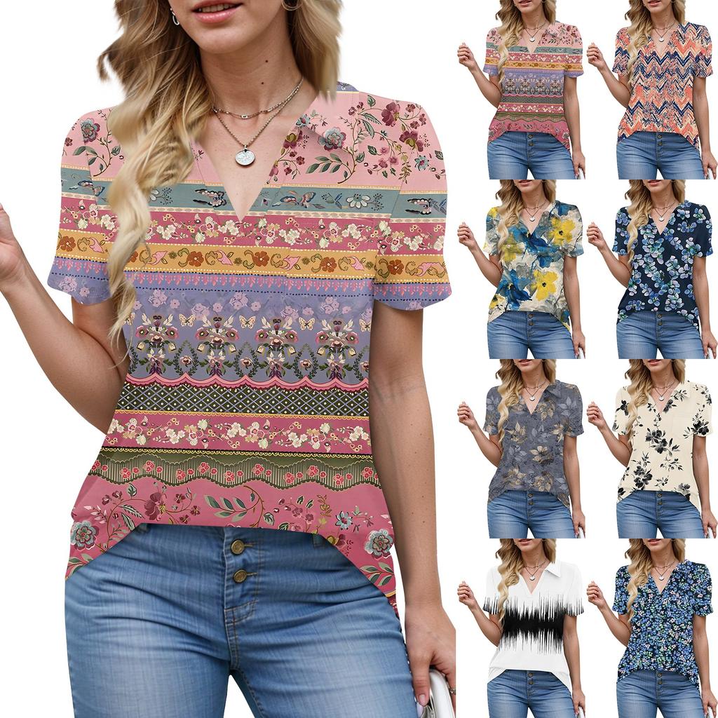 Женские рубашки, летние деловые повседневные рабочие топы с коротким рукавом, застегивающиеся на пуговицы, воротник, V-образный вырез, блузка, футболка