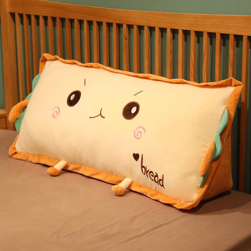 Cute Triangle Toast Toy Stuffed Soft Long Bread Plush Throw Pillow Cushion Car Sofa Bed Home Decoration Gift For Friend Lover