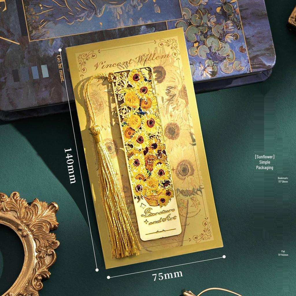 Ретро Закладка с Масляной Живописью: Изысканный металлический сувенир на День учителя и подарки к началу учебного года