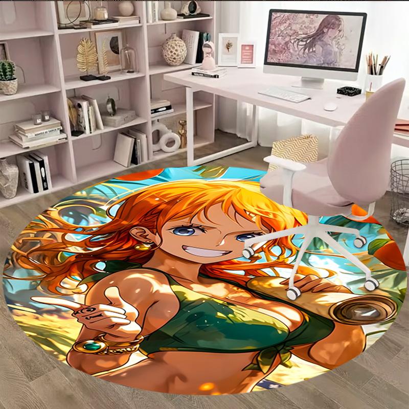1pc Nami Carpet, Round Rug, Comfortable, Suitable for Entryways, Living Rooms, Office, And Bedrooms, Christmas Decoration
