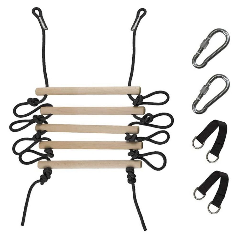 Wooden Children Climbing Rope with Platforms Swing Chair for Kids  Playground Equipment