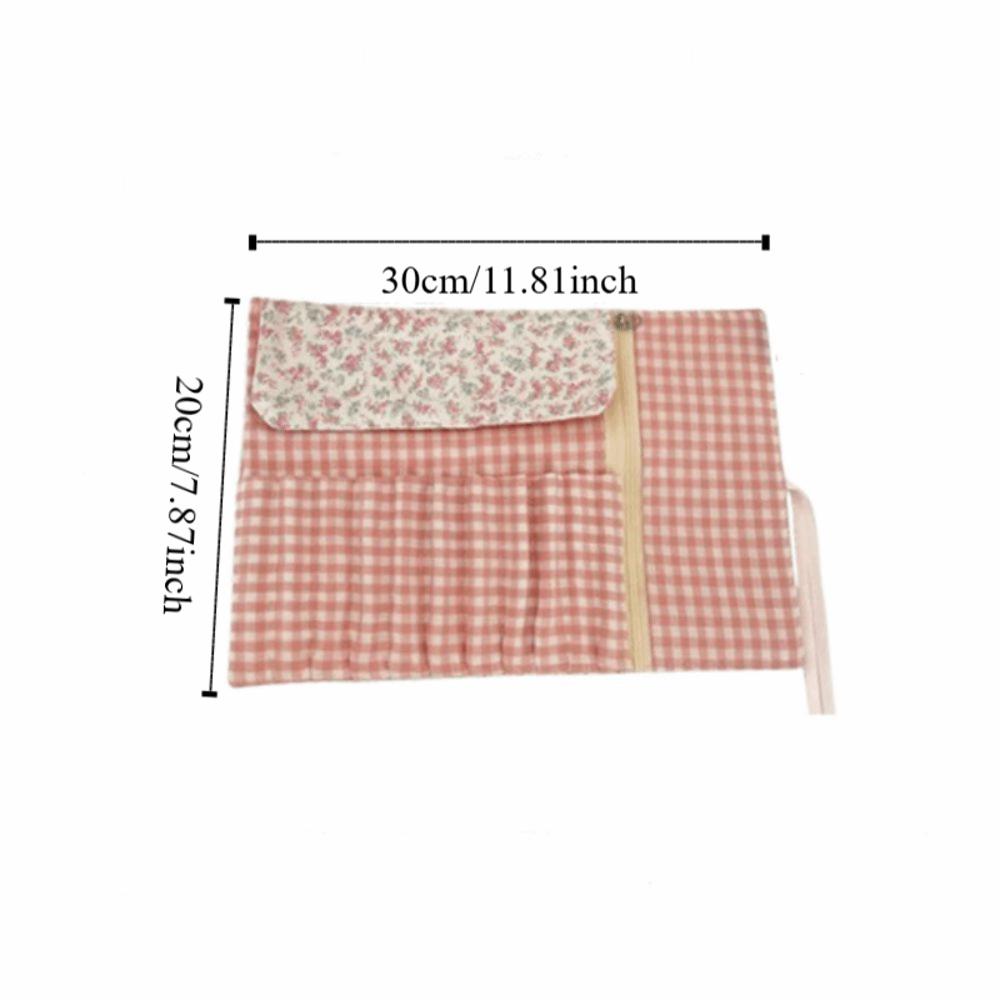Convenient Makeup Brush Bag Floral Pattern Large Capacity Cosmetic Storage Bag Pink Beauty Tool Makeup Brush Organizer Household