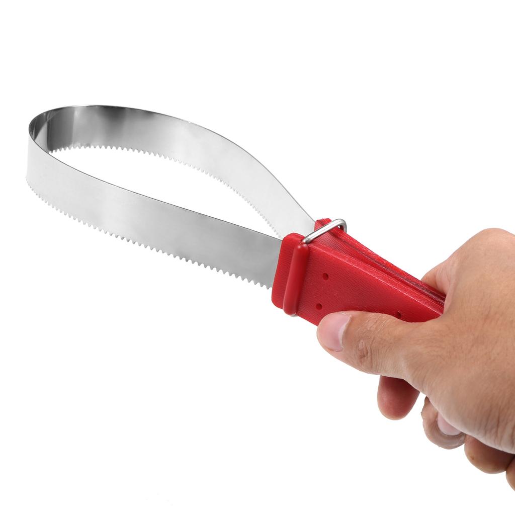 Скребок для пота из нержавеющей стали для лошадей Инструмент для линьки и груминга Лошадиный дешеддер Чистящая петля Удобная рукоятка