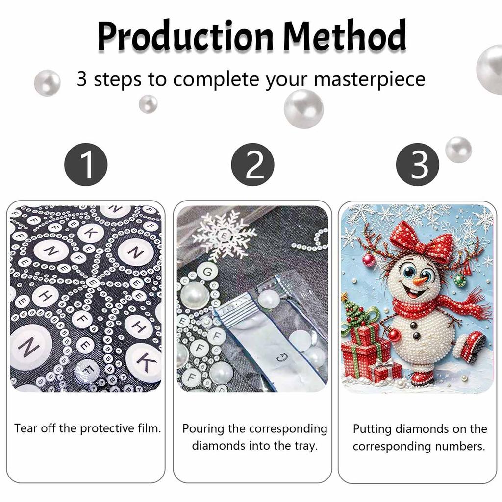 Christmas Pearl Painting Kit Handmade DIY Snowman And Gift Box Home Decoration Painting
