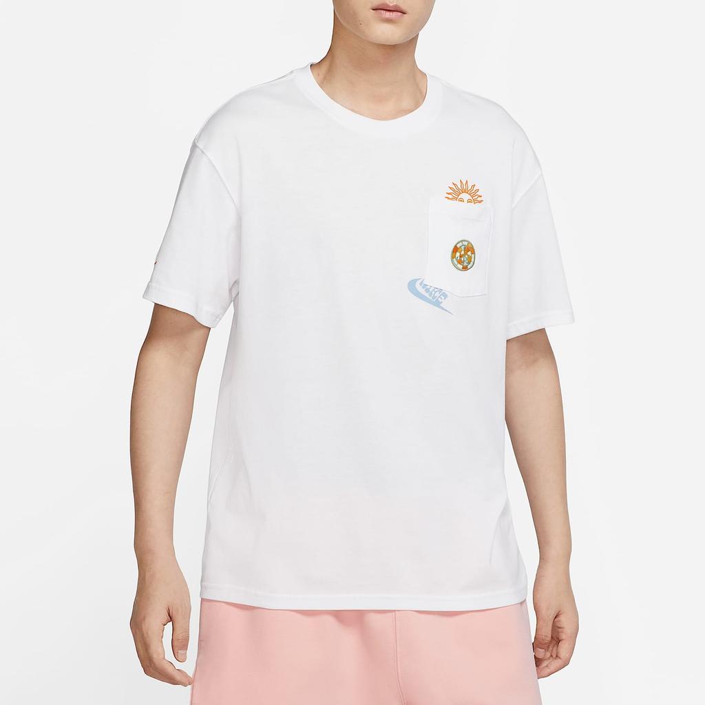 Men's Nike Cartoon Pattern Printing Round Neck Short Sleeve White T-Shirt DR7967-100
