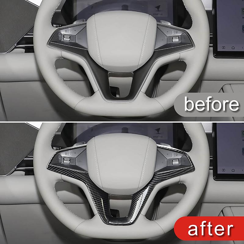 Car Styling Steering Wheel Frame Decoration Cover Trim For BYD Tang 2025 Carbon Fiber Color Interior Accessories