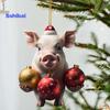 Рождественский кулон очаровательный мультяшный поросенок в форме рождественской елки подвесное украшение для дома праздничные украшения