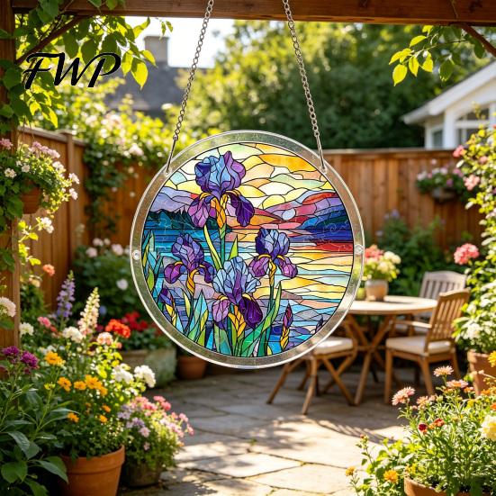 Scratch-resistant Acrylic Decor Puzzle Suncatcher Stained Glass Effect Window Hanging Ornament DIY Colorful Light Reflector Art Sun Catcher