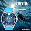 Solar-Powered Stainless Steel Diver Watch - Waterproof with Long Battery Life and Rotatable Timing Bezel