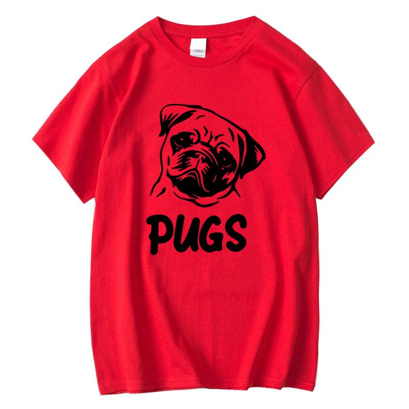 Mens Tshirt 100 Cotton Casual Pug Print Mens T Shirts Fashion Summer Casual Loose Men Tshirt Shirts Tops Men Tshirt Tees