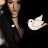 White Enamel Bird Brooch Dove of Peace Brooch For Party Banquet Clothese Jewelry