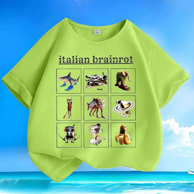 Детский повседневный тунтунгтунгсагур деревянная фигурка Шань Хай Цзин топ, летний свободный топ для мальчиков и девочек