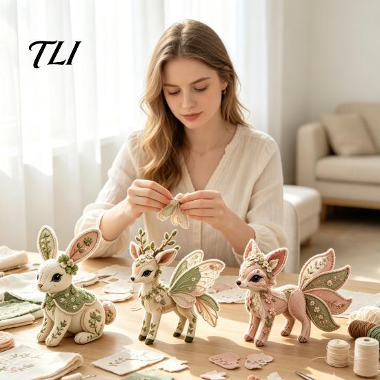 Diy Patchwork Kit Forest Guardians DIY Kit, Woodland Animal Sewing Pre-cut Hand Sewn Wildlife Figures Fabric Craft for Adults, Handmade